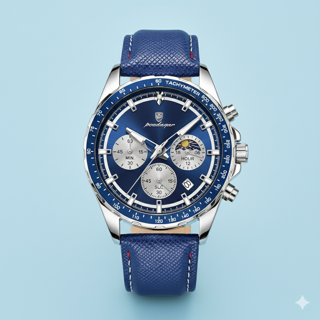 POEDAGAR Original Fashion Men Clock Luminous Waterproof Chronograph Date Man Wristwatch Leather Quartz Sport Men's Watches Reloj. Boredmind.shop