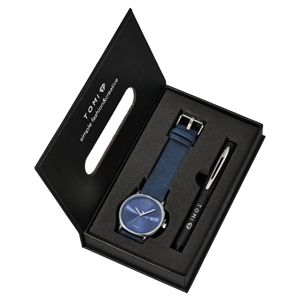 TOMI Men's 2-Piece Business Watch & Pen Gift Set