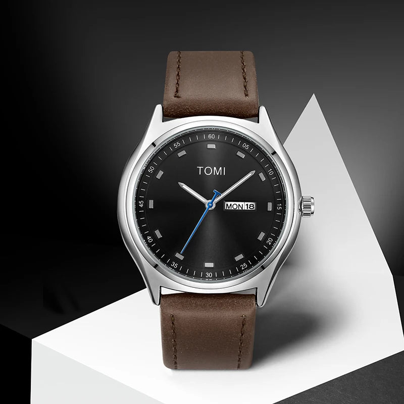 TOMI Casual Quartz Watch: Minimalist Design & Date Display
