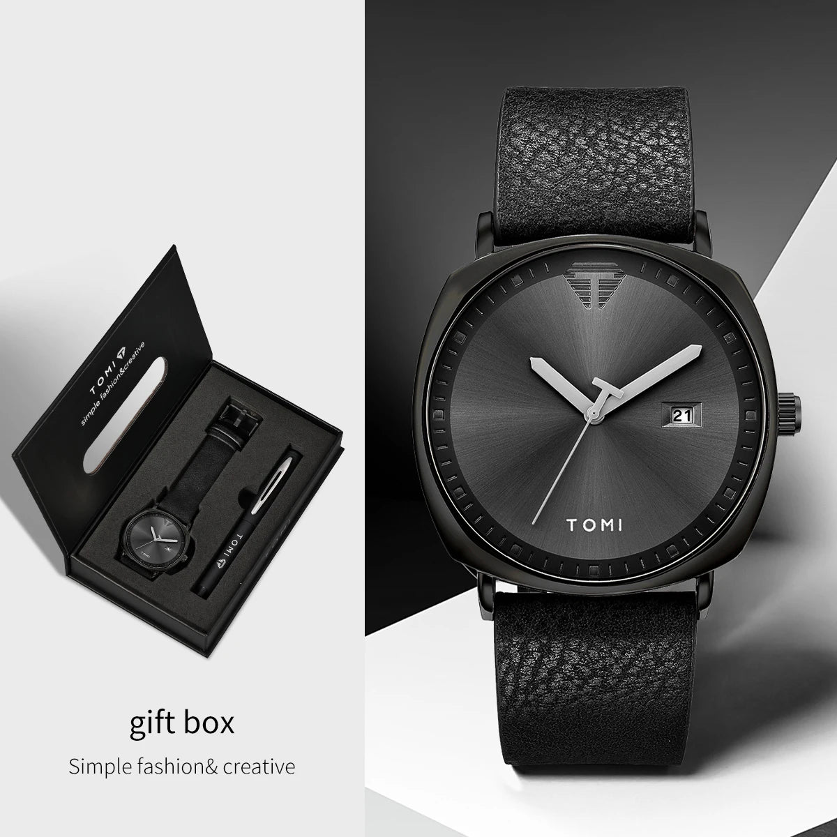 TOMI Men's 2-Piece Business Watch & Pen Gift Set