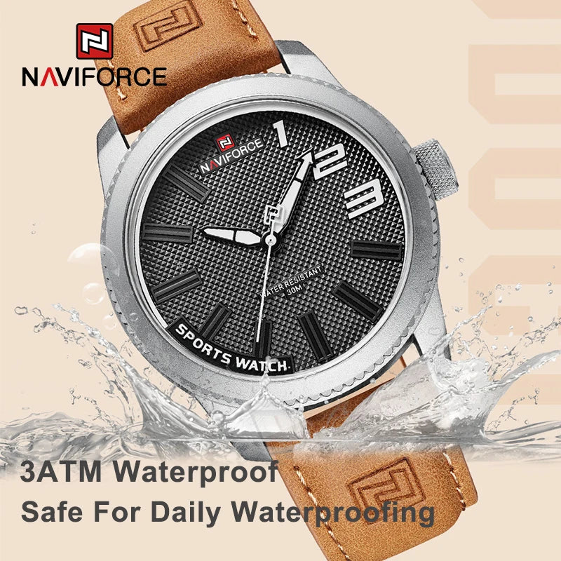 NAVIFORCE Men’s Luxury Sport Leather Watch