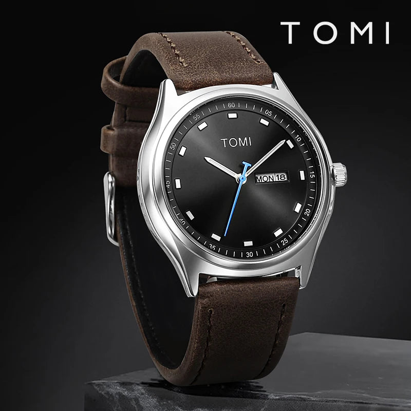TOMI Casual Quartz Watch: Minimalist Design & Date Display
