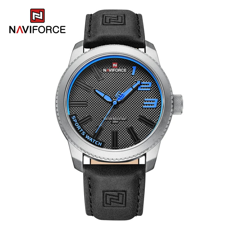 NAVIFORCE Men’s Luxury Sport Leather Watch