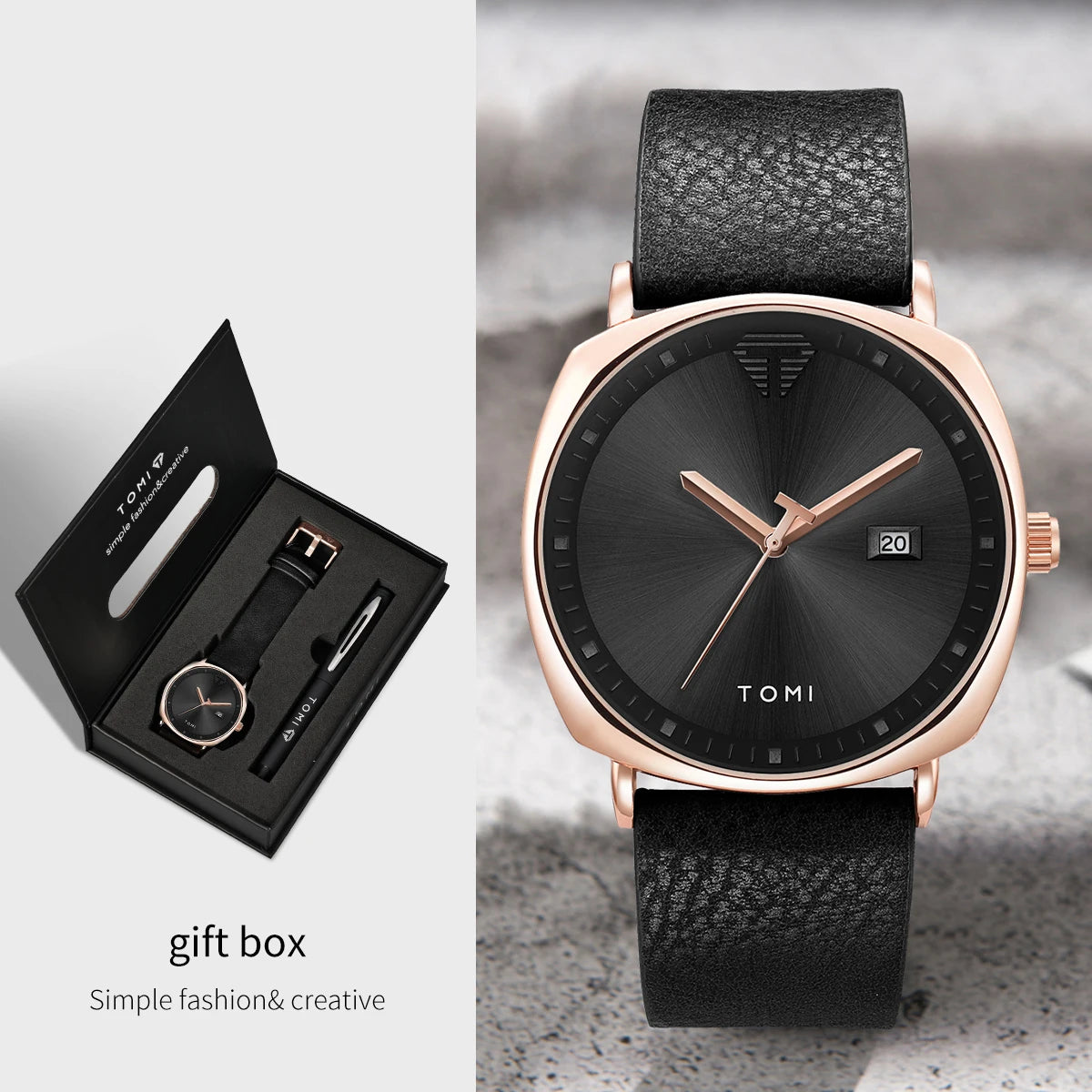 TOMI Men's 2-Piece Business Watch & Pen Gift Set