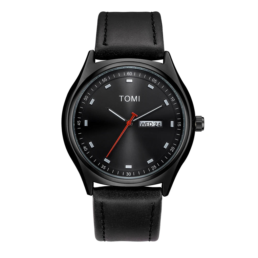 TOMI Casual Quartz Watch: Minimalist Design & Date Display