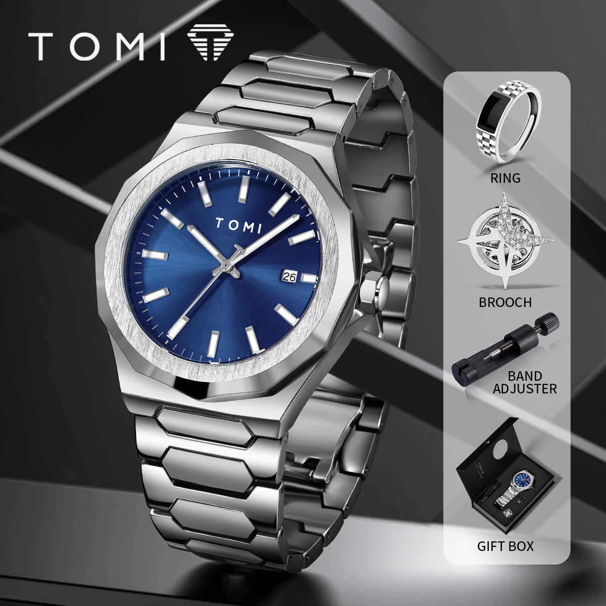 TOMI Luxury Quartz Watch: with Premium Gift Box