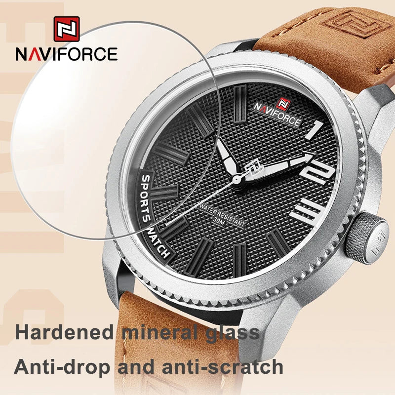 NAVIFORCE Men’s Luxury Sport Leather Watch