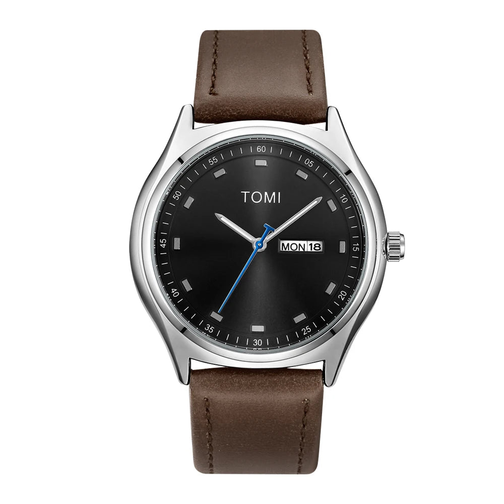 TOMI Casual Quartz Watch: Minimalist Design & Date Display