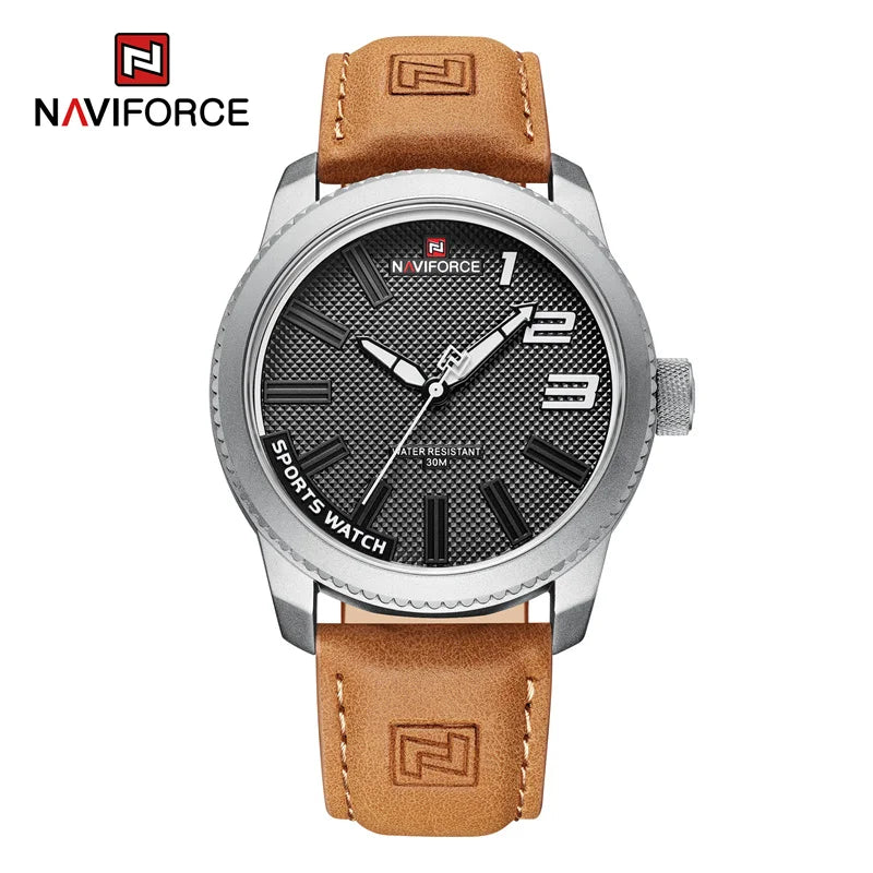 NAVIFORCE Men’s Luxury Sport Leather Watch