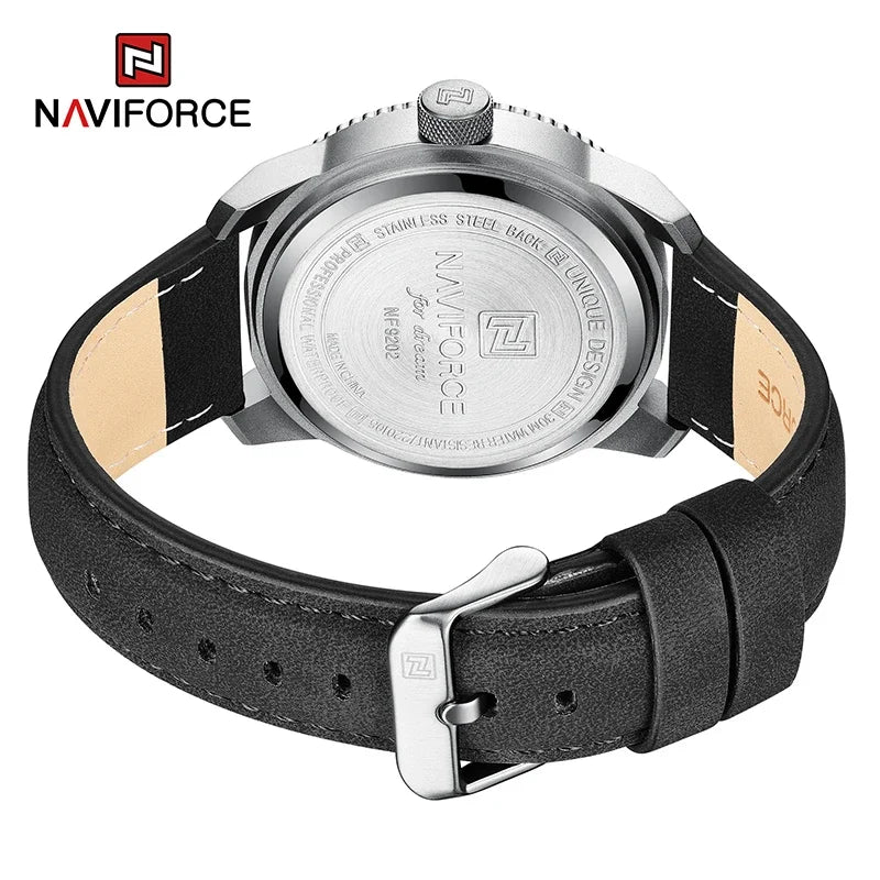 NAVIFORCE Men’s Luxury Sport Leather Watch