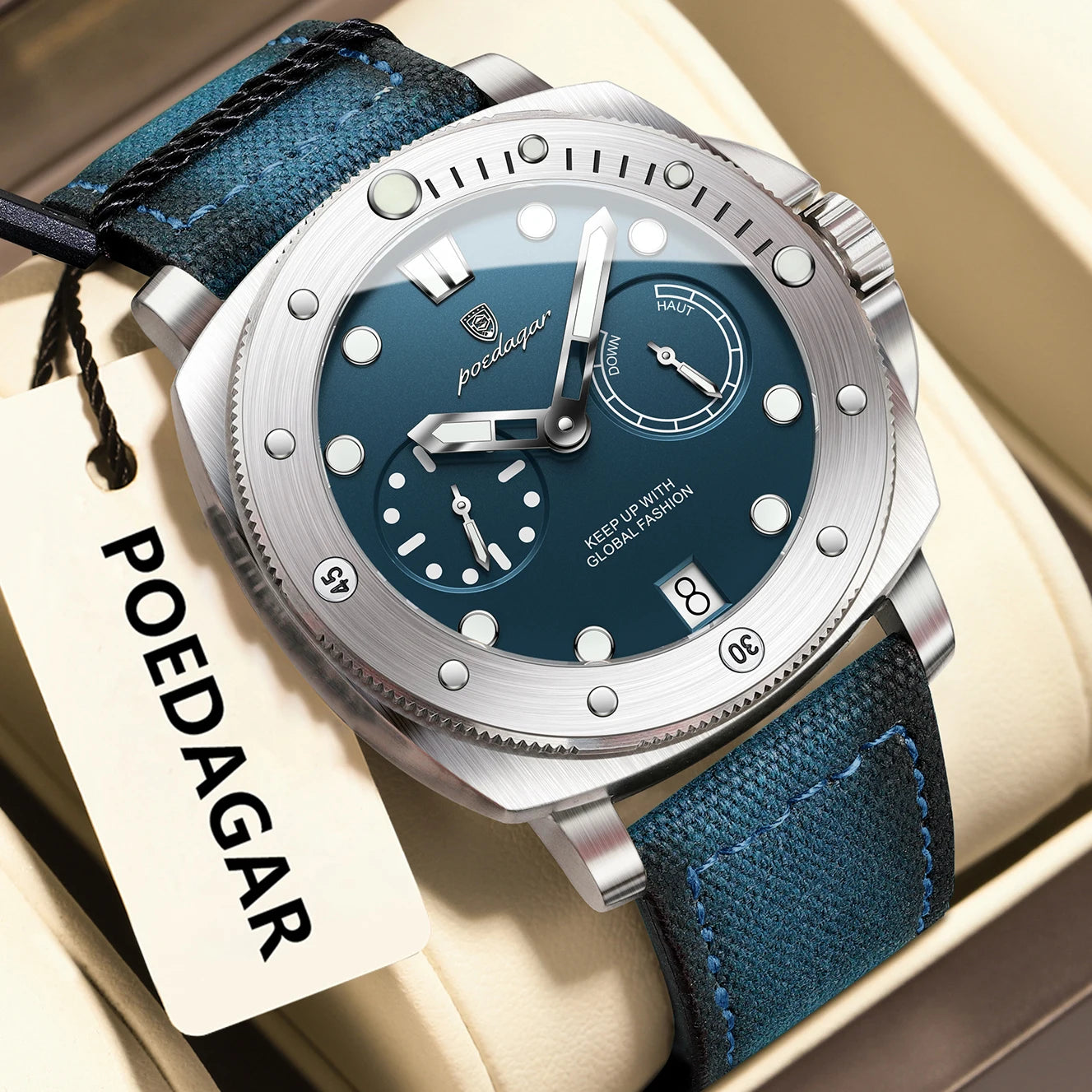 POEDAGAR Military Watch: Waterproof with Luminous Date