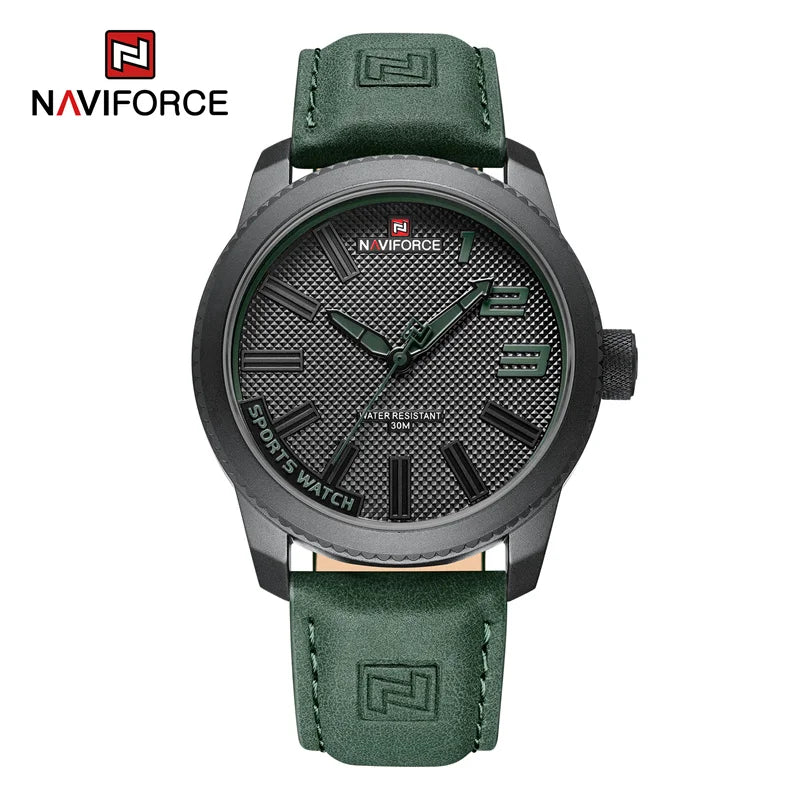 NAVIFORCE Men’s Luxury Sport Leather Watch