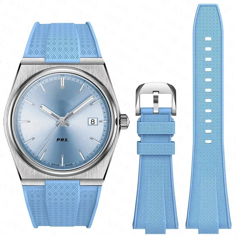 Tissot PRX T137.407/T137.410 Quick Release Silicone Strap Super Player 40mm Men Convex Rubber Watch Band Bracelet 12mm. Boredmind.shop
