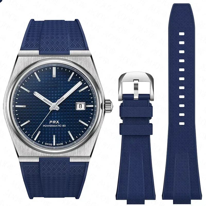 Tissot PRX T137.407/T137.410 Quick Release Silicone Strap Super Player 40mm Men Convex Rubber Watch Band Bracelet 12mm. Boredmind.shop
