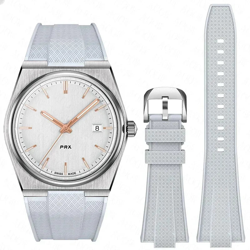 Tissot PRX T137.407/T137.410 Quick Release Silicone Strap Super Player 40mm Men Convex Rubber Watch Band Bracelet 12mm. Boredmind.shop
