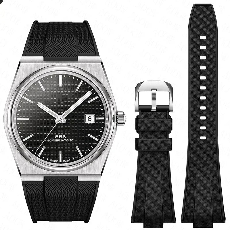 Tissot PRX T137.407/T137.410 Quick Release Silicone Strap Super Player 40mm Men Convex Rubber Watch Band Bracelet 12mm. Boredmind.shop