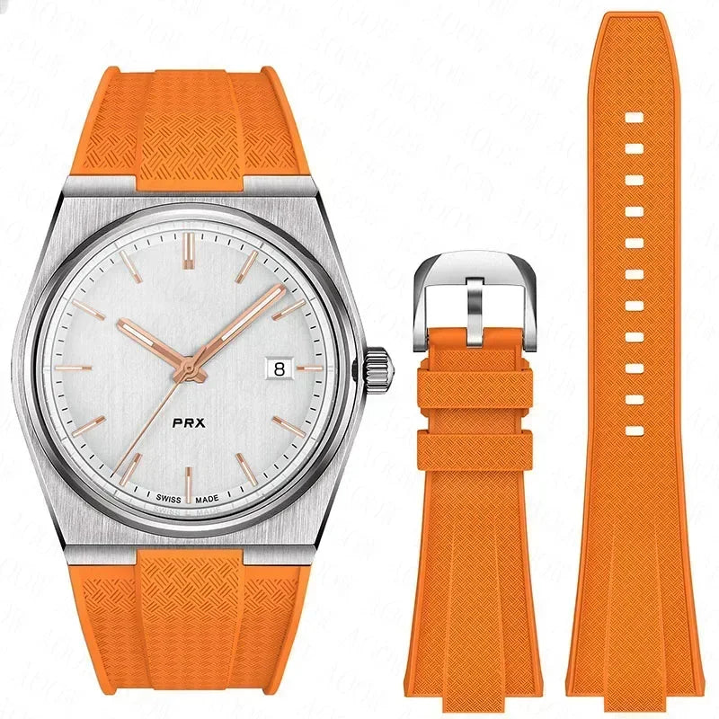 Tissot PRX T137.407/T137.410 Quick Release Silicone Strap Super Player 40mm Men Convex Rubber Watch Band Bracelet 12mm. Boredmind.shop