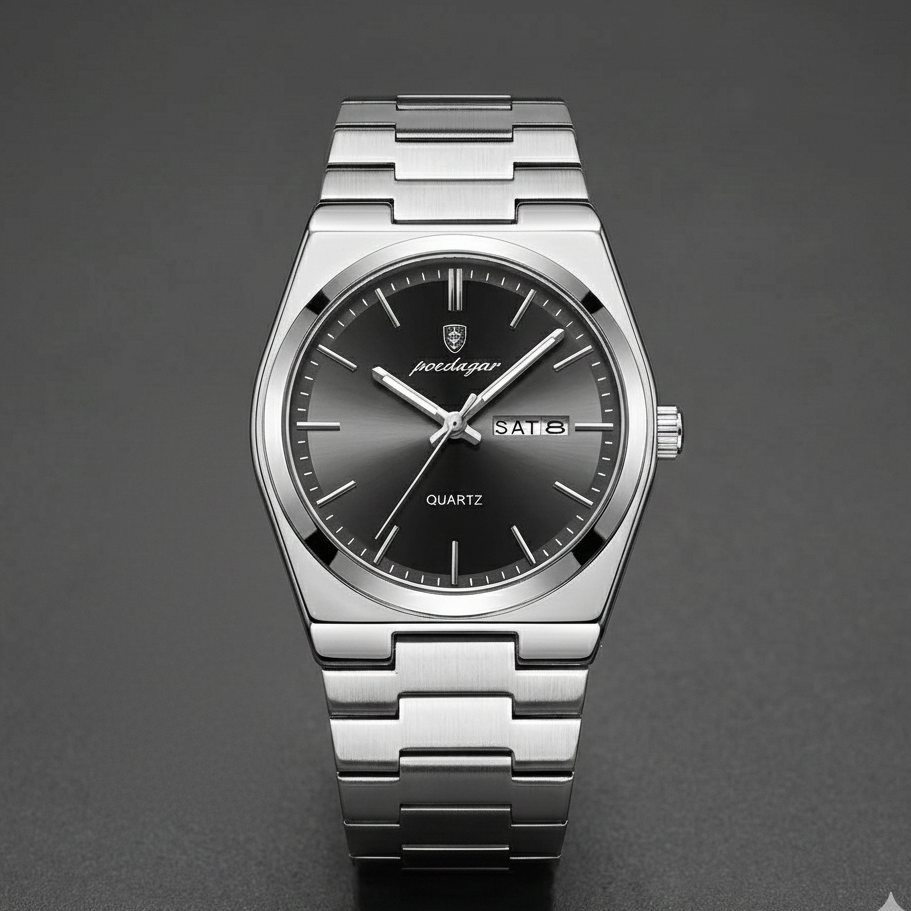 POEDAGAR Stainless Steel Men's Watch