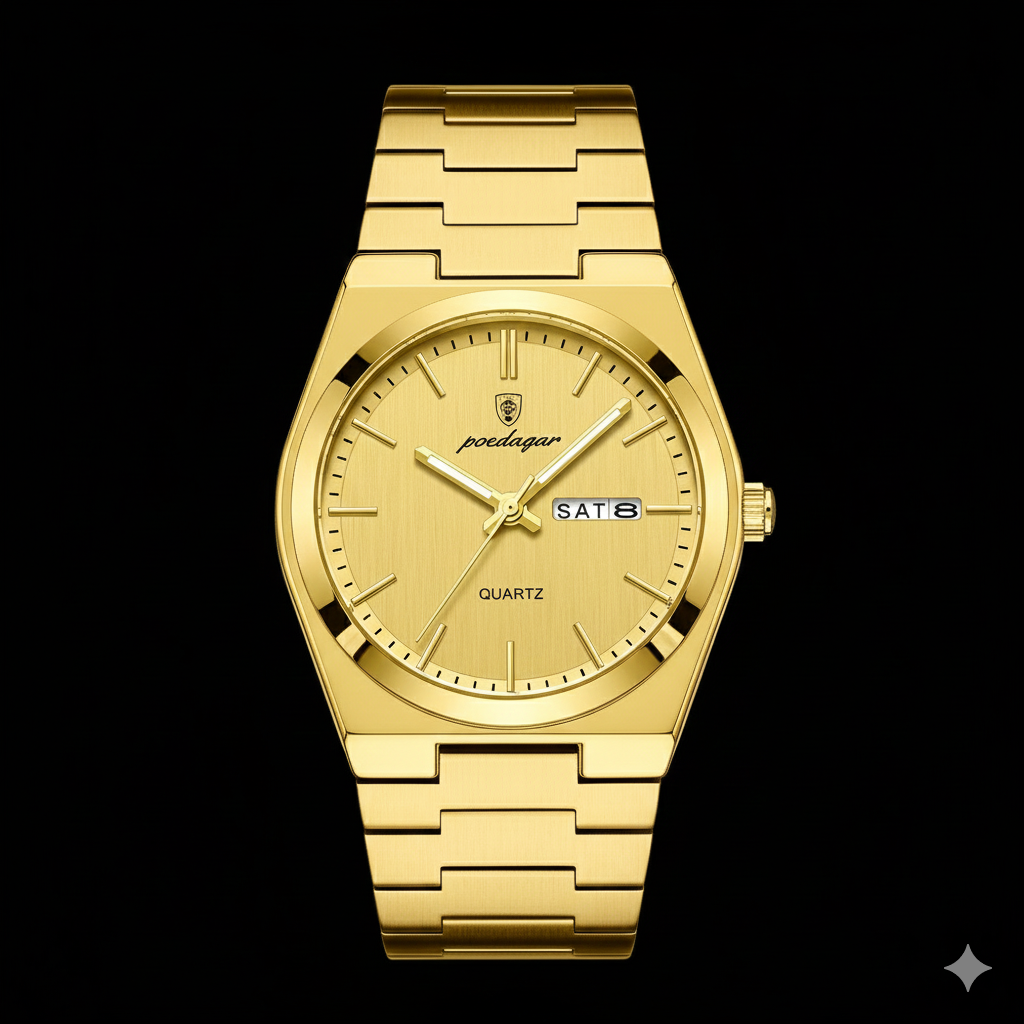 POEDAGAR Stainless Steel Men's Watch