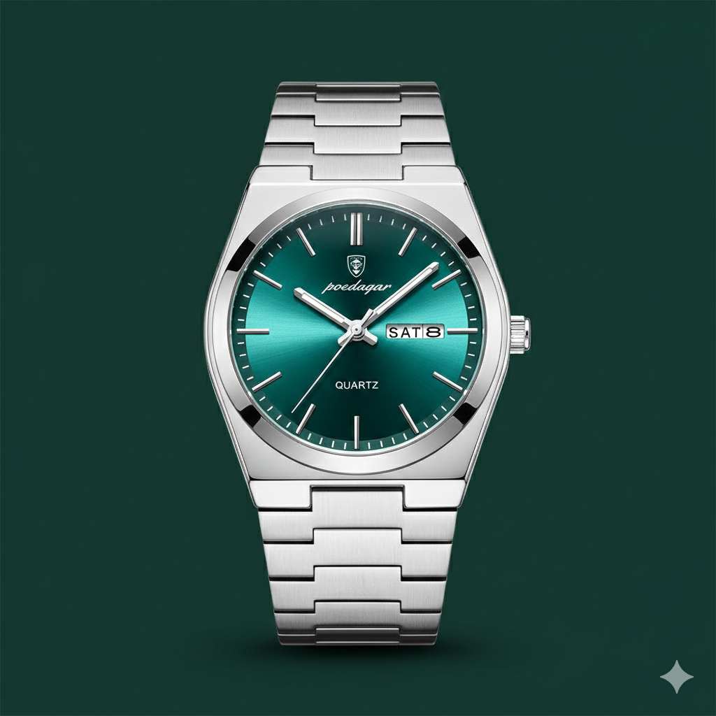 POEDAGAR Stainless Steel Men's Watch