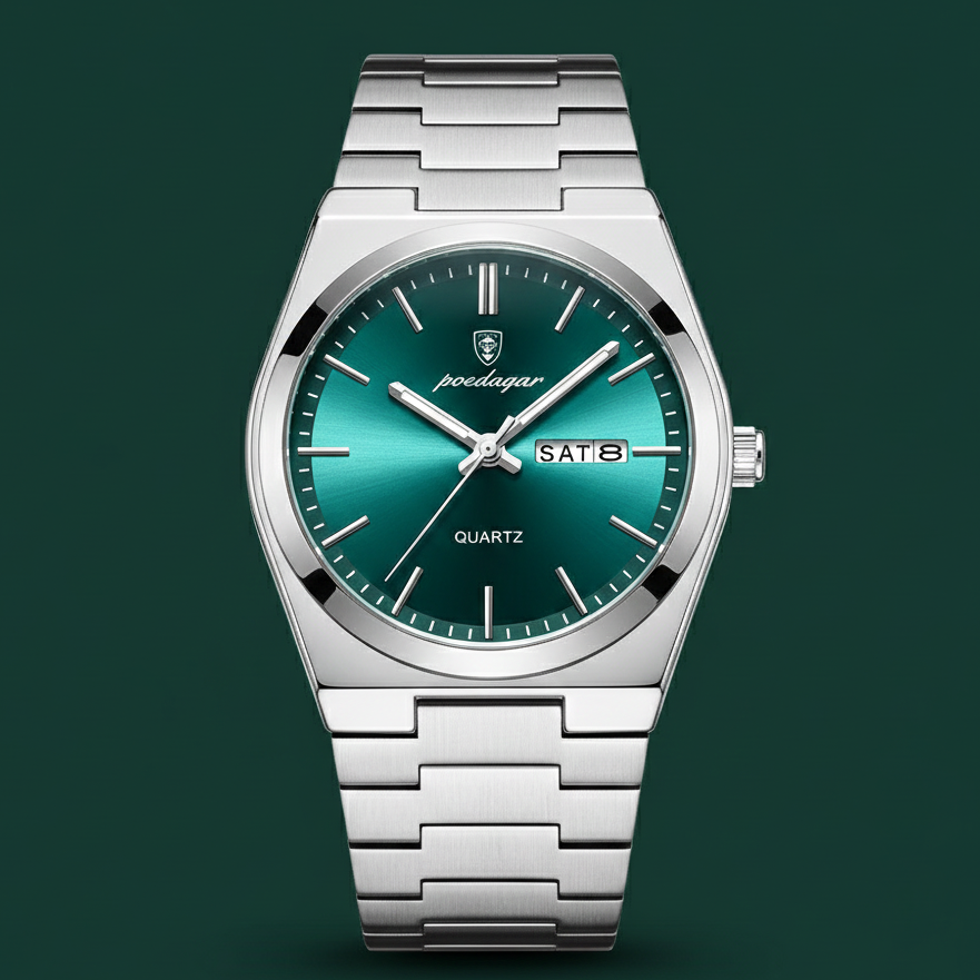 POEDAGAR Stainless Steel Men's Watch