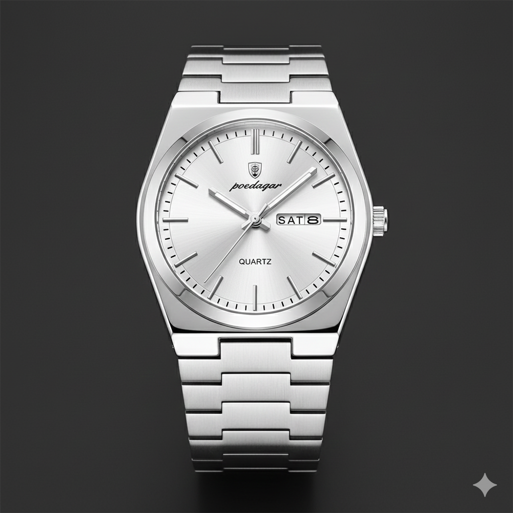 POEDAGAR Stainless Steel Men's Watch